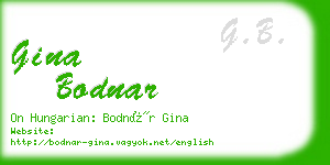 gina bodnar business card